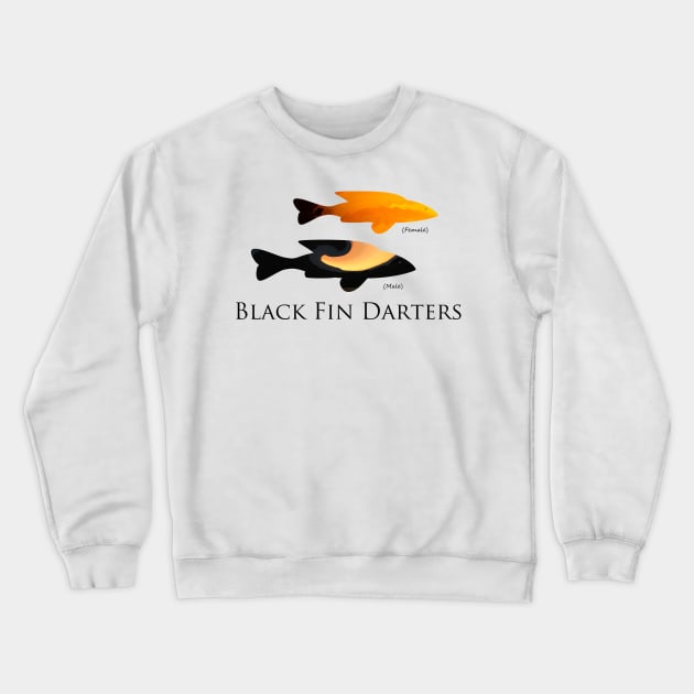 Black Fin Darters Crewneck Sweatshirt by Whisperingpeaks